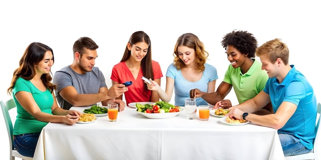 Uśmiechnięte osoby jedzące